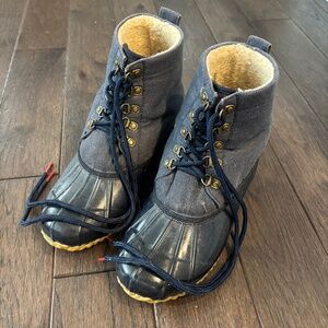 Talbots Navy Duck Boots with Fleece Lining